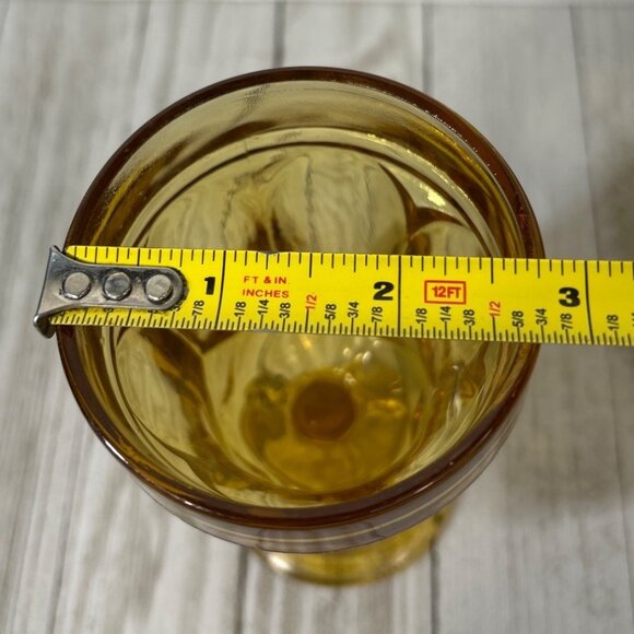 Vintage Anchor Hocking Fairfield Amber Glass Water Ice Tea Goblets - Set Of 2 - Picture 4 of 4